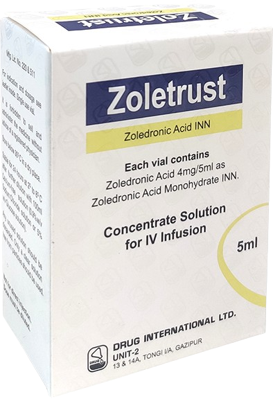 Zoletrust- Generic Zoledronic Acid Injection- Drug International Pharma